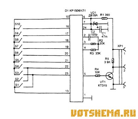 Км1506хл2 схема включения